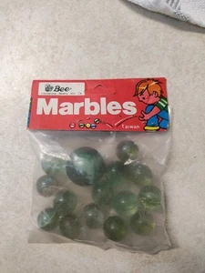 Vintage BEE International Marble Set In Package One Large Shooter And 14 Small - Picture 1 of 4