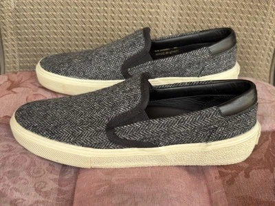 Saint Laurent Venice Women's 40 Grey Wool Black Leather Trim Sneakers - Image 1 of 4