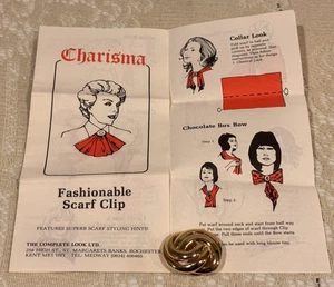 Vintage Charisma England - goldfarbener modischer Schalclip mit Originaleinsatz - Bild 1 von 16