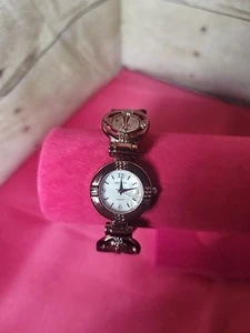 Vintage Geneva Damen Quarzuhr bronzefarben Manschettenband funktioniert - Bild 1 von 6