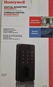 Honeywell Digital Biometric Deadbolt W/Electronic Touchscreen 8635302 Black NEW - Picture 1 of 3