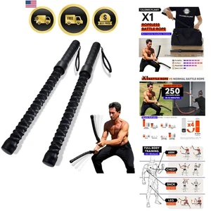 Ropeless Battle Rope for Home Gym and HIIT Workouts Low-Impact Cardio - Picture 1 of 8