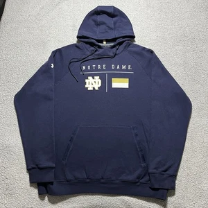 Notre Dame Hoodie Mens XL Blue Under Armour Sweatshirt Fighting Irish Football - Picture 1 of 13