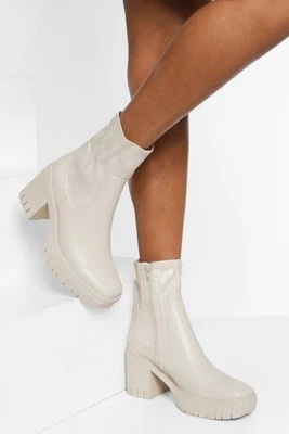 Botas calcetín grueso beige Boohoo para mujer talla 36 UK 3 Foto 1 de 4