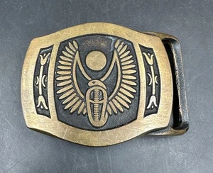 De colección 1978 Tech Ether Guild Alado Cobra Latón Hebilla Cinturón Firmado Turner - Imagen 1 de 14