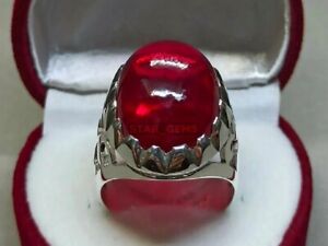 Lendy Star Sapphire Men Gemstone Ring 925 Sterling Silver Ring StoneSize 12x10mm