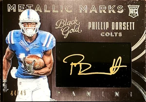 2015 Panini Black Gold Metallic Marks White /49 Phillip Dorsett Rookie Auto RC - Bild 1 von 2