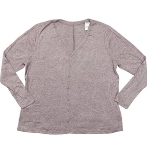NEW Lane Bryant Plus Size 18/20 V Neck Solid Purple Rayon Blouse Long Sleeve - Picture 1 of 8
