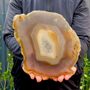 1.2LB Natural agate Agate Geode Slab/Slice quartz crystal mineral specimen Reiki - Picture 1 of 12