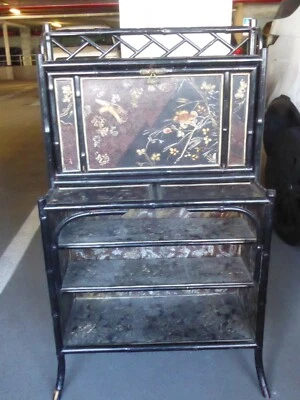 RARO ESCRITORIO DE BAMBÚ JAPONÉS DEL SIGLO XIX VENDIDO "TAL CUAL" SIN RESTAURAR Foto 1 de 4