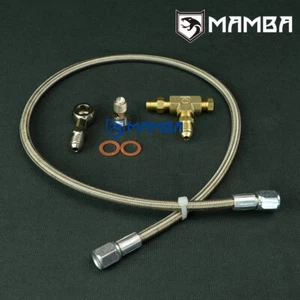 Turbo Oil Feed Line Kit M12x1.5 To Turbo w/ 2.5mm Restrictor / 100cm 4AN Line - Picture 1 of 4