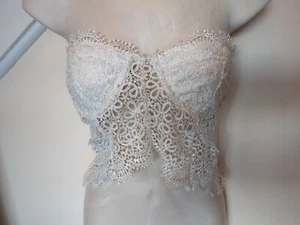 A. Peach Women Crocheted Underwire Bra Crop Top Cami Strapless, Flirty, Med. - Picture 1 of 9
