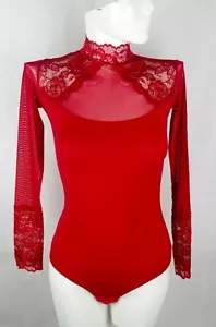 Damen Body Langarm Schwarz body Spitzenbody String Body Damen Bodysuit - Bild 1 von 11