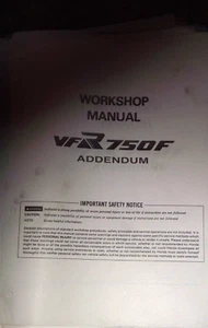 HONDA VFR750F ADDENDUM MANUAL (PICTURE OF CONTENTS) - Picture 1 of 3