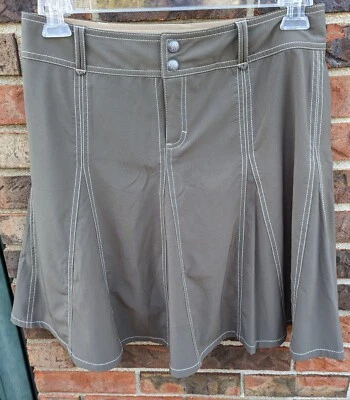 Falda Athleta Whatever Skort Atlética Tenis Golf Senderismo Caqui Gris Elastizada 8 Foto 1 de 4