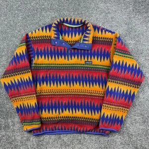 Vintage Patagonia Synchilla Mens Medium Minnehaha Flame Psycho Fleece Snap T - Picture 1 of 7