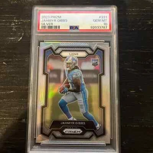 2023 PANINI PRIZM SILVER PRIZM #331 JAHMYR GIBBS ROOKIE RC PSA 10 - Bild 1 von 2