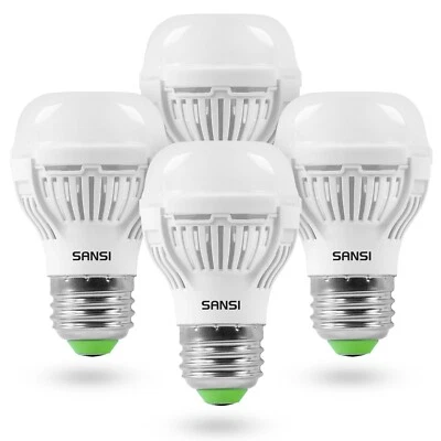 4X SANSI 60W Equiv LED Light Bulbs 9W 900lm A15 E26 LED Bulbs 2700K Warm White - Image 1 of 4