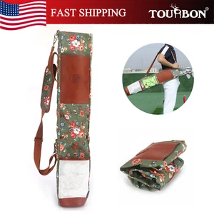 TOURBON Women Canvas Lightweight Golf Club Bag Foldable Travel Carrier Case Gift - Picture 1 of 24