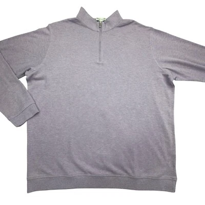 Moletom Peter Millar Crown masculino 2XL roxo manga longa 1/4 zíper modal golfe - Imagem 1 de 4