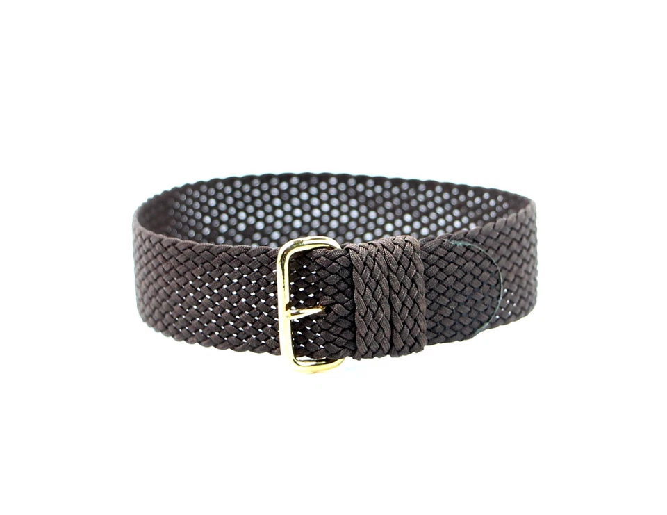GECOMARKET Cinturino per orologio perlon tessuto cordura nylon marrone oro 18mm kanvas tela