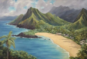 Molokai Insel Acryl Gemälde I Kunstdruck - Bild 1 von 1
