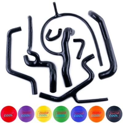 Kit For 94-98 Volkswagen GOLF Mk3 Jetta Vento A3 VR6 Silicone Coolant Hose Black - Image 1 of 4