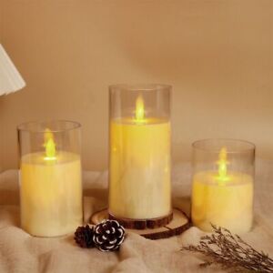 Acrylic LED Flameless Candles Light Battery Operated Fake Tealight  Birthday
