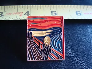 The Scream Edvard Munch Hard Enamel Pin Lg 1 inch wide! - Picture 1 of 3