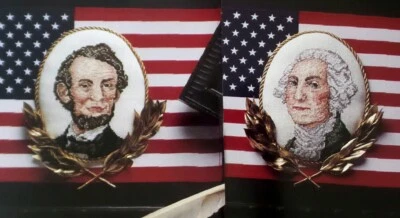 Cross Stitch Pattern ABRAHAM LINCOLN + George WASHINGTON United States President - Image 1 of 4