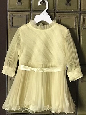 Vtg 1950s Yellow Nylon & Organza Baby Party Dress Sz 3T ? - Image 1 of 4