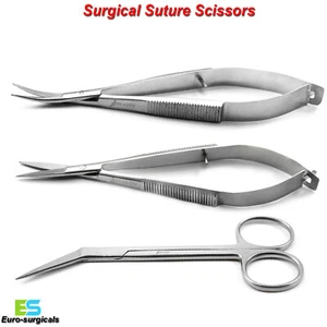 Micro Noyes Scissors Spring Action ed & Straight Surgical Angular Shear CE - Picture 1 of 4