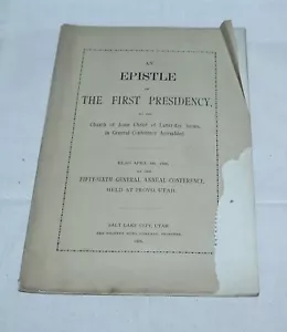 An Epistle of the First Presidency | *1886* LDS General Conference John Taylor - Picture 1 of 5