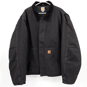 Vintage Carhartt J22 BLK Detroit Quilted Jacket Men's Size 4XL TALL Black - Picture 1 of 9