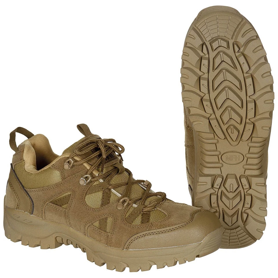 MFH Scarpe Scarponi uomo militare Outdoor Campeggio Trekking Tactical Low Coyote — 第 1/1 张图片