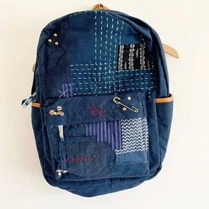 NWT Free People Prep Patch Backpack Blue $128 - Picture 1 of 5