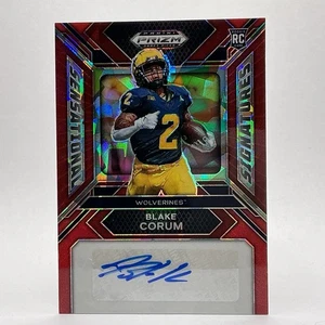 2024 Prizm Draft Picks Red Crack Blake Corum Sensational Auto RC MICHIGAN A11-7 - Picture 1 of 1