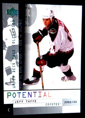 Jeff Taffe UD Mask Collection RC 174 - 0125/ 1250, 2002 03 NHL,  Phoenix Coyotes - Image 1 of 2