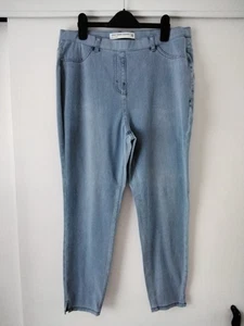 NEXT PALE BLUE CROPPED JERSEY DENIM LEGGINGS/JEGGINGS SIZE 16 EX CONDITION 🎀 - Picture 1 of 7