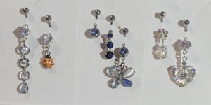 7pc New And Preowned Belly Rings. Butterfly, Ladybug, Heart, Dangles - Picture 1 of 5