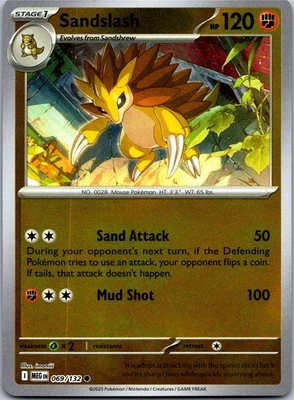 Sandslash 069/132 - ME01: Mega Evolution Reverse Holo - Image 1 of 2