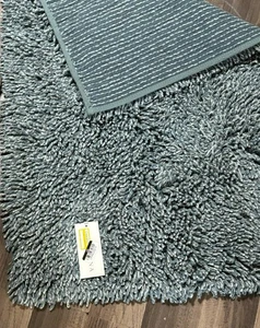 Casaluna Mélange Looped Bath Rug in Sage Green 100% Cotton 21” x 34” - Picture 1 of 4