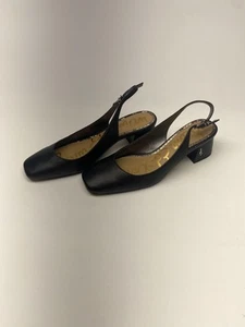 Sam Edelman Womens Tamra Size 6.5 Black Leather Block Heel Slingback Dress Pumps - Picture 1 of 9