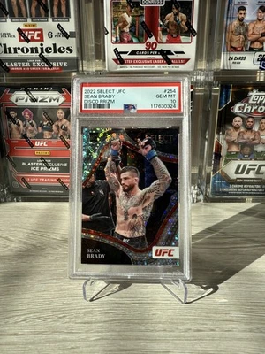 2022 Select UFC Disco Prizm Octagonside Sean Brady PSA 10 Pop 3 - Image 1 of 2