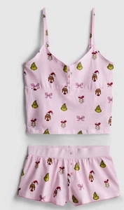 Pijama Corto Grinch Cami Algodón Navidad Pijama Corto Rosa - Imagen 1 de 2