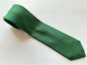 Charvet Tie Solid Plain Green Made In France - Picture 1 of 3