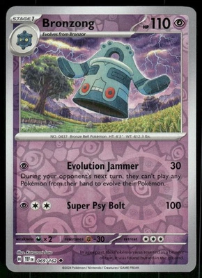Bronzong 069/162 Uncommon Reverse Holo NM Pokemon SV05: Temporal Forces - Image 1 of 2
