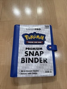 Ultra PRO Pokémon 4 Pocket Premium Snap Binder Blue Premium Leatherette Cover - Picture 1 of 2
