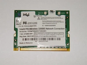 Intel Wireless 2200BG Mini PCI Wlan Adapter WM3B2200BG PBA C72983-005 #2257.20 - Picture 1 of 1