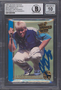 John Daly Signed 1991 Action Packed All Madden 24KG #51G Card Auto 10! BAS Slab